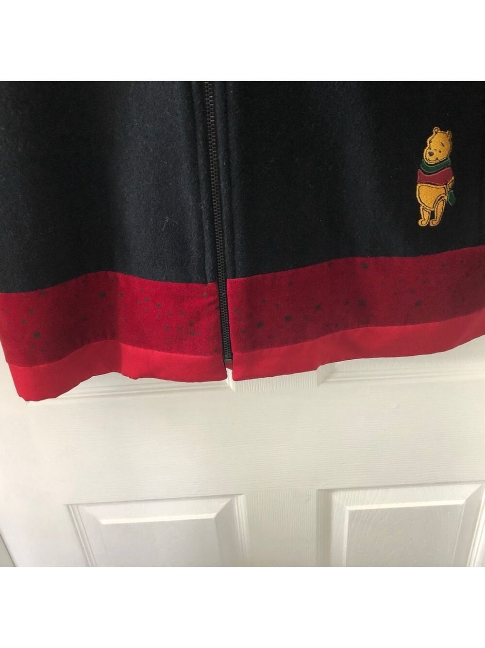 DISNEY Pooh Bear Vintage Hooded Jacket Size Small Velour Trim - Picture 5 of 12